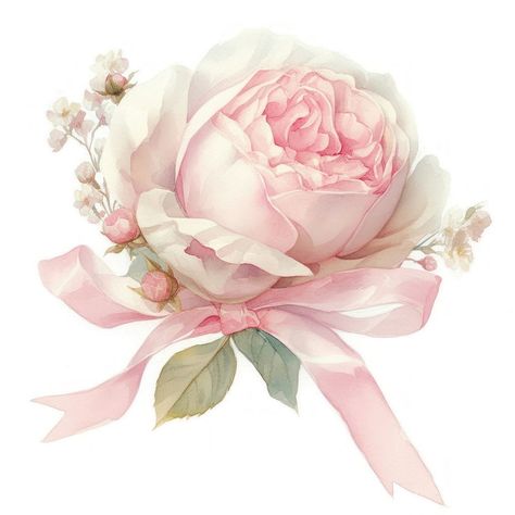 Elegant watercolor pink rose illustration | free image by rawpixel.com / Tang Png Aesthetics, Pink Rose Illustration, Roses Coquette, Coquette Flowers, Pink Drawing, Interesting Drawings, Graphic Shapes Design, Romantic Background, Rose Illustration