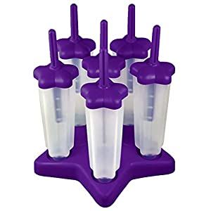 Tovolo Star Ice Pop Mold Popsicle Maker, Drip-Guard, Sturdy Base, 4 Fluid Oz, Set of 6, Purple Homemade Ice Pops, Ice Pop Maker, Ice Pop Molds, Ice Cream Pops, Ice Star, Homemade Popsicles, Ice Pop, Popsicle Molds, Pink Star