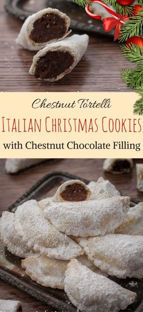 Cookies Filling, Chestnut Recipes, Italian Christmas Recipes, Italian Christmas Cookies, Italian Cookie Recipes, Italian Pastries, Italian Christmas, Italian Recipes Authentic, Italian Cookies