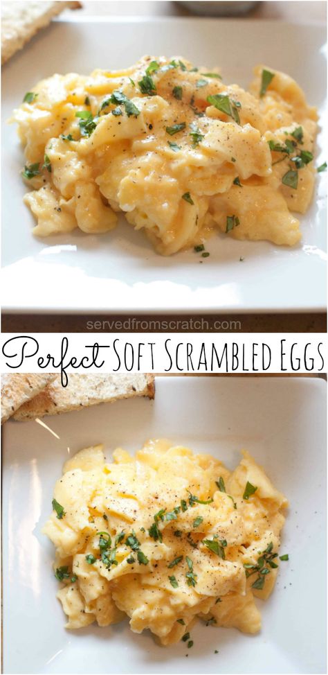 Once you have Perfect Soft Scrambled Eggs, you'll never go back to overcooked, dry eggs again! #eggs #scrambledeggs #howtomake #recipes Creamy Scrambled Eggs How To Make, Tasty Scrambled Eggs, Soft Scrambled Eggs How To Make, Creamiest Scrambled Eggs, Soft Eggs Scrambled, Perfect Eggs Scrambled, Scrambled Egg Recipes, Soft Scrambled Eggs, Cook Breakfast