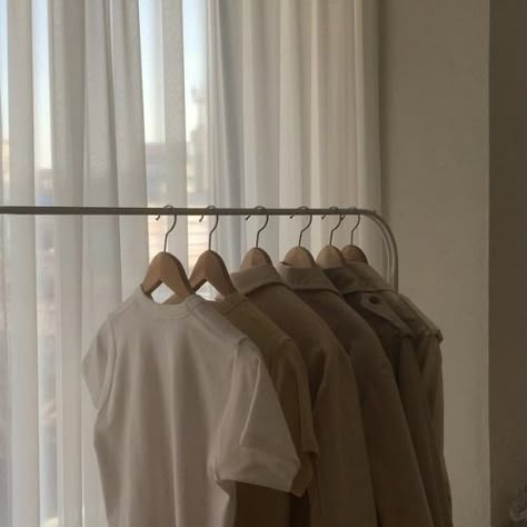 Beige shirts aesthetic Clothes Rack, Aesthetic Wallpaper, Clothes