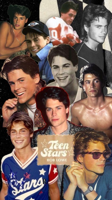 Rob Lowe Movies, The Outsiders Darry, Rob Lowe 80s, Lowes Wallpaper, The Outsiders Sodapop, Sticker Collage, 80s Actors, The Outsiders Greasers, 1980s Movies