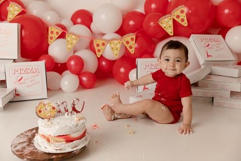 Pizza Smash Photoshoot, First Slice Of Life Birthday, First Slice Birthday Party, Slice Of Fun Turning One, Pizza 1st Birthday Party, Pizza Themed 1st Birthday Party, Pizza First Birthday Party, Pizza First Birthday, Pizza Birthday Party Ideas