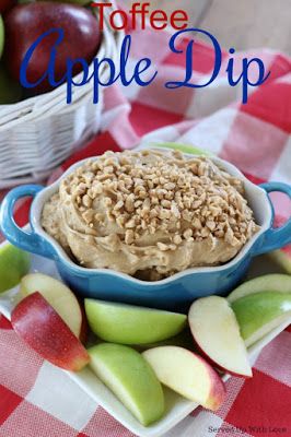 Apple Pie Dip Recipe, Apple Toffee Dip, Toffee Apple Dip, Apple Pie Dip, Toffee Dip, Apple Dip Recipe, Crockpot Apple Crisp, Snicker Apple Salad, Easy Toffee