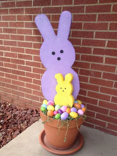 Easter Crafts Dollar Store, Easter Wood Crafts, Easter Craft Decorations, Easy Easter Crafts, Easter Bunny Crafts, Spring Easter Crafts, Easter Projects, Easter Peeps, Easter Decorations Outdoor