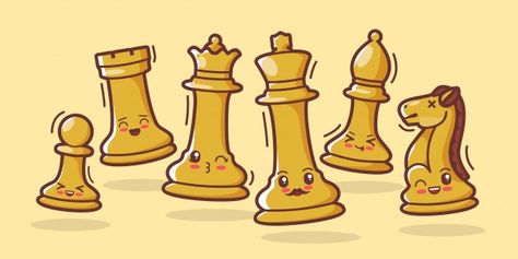 Chess pieces cute cartoon illustration | Premium Vector #Freepik #vector #design #cartoon #doodle #game Cartoon Chess Pieces, Cute Cartoon Illustration, Chess Club, Cartoon Painting, Poster Drawing, Tea Pots Vintage, Diy Canvas Art Painting, Chess Pieces, Design Gallery