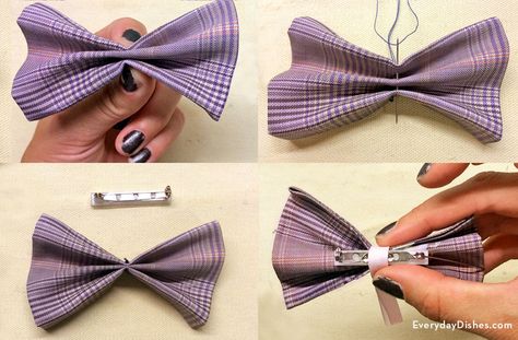 Dress the kids in their Sunday best! Make a clip-on bow tie with scrap fabric. No fancy sewing required! Faux Leather Projects, Bowtie Pattern, Bear Clothes, Tie Crafts, Quotes Education, Everyday Dishes, Easy Patterns, Boys Bow Ties, Bow Tie Wedding