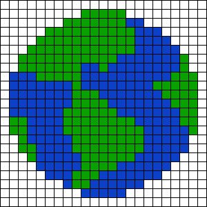 Earth Perler Bead Pattern, Earth Planet, Pixel Beads, Easy Pixel Art, Crochet Business, Crochet Tapestry, Alpha Pattern, Grid Pattern, Alpha Patterns