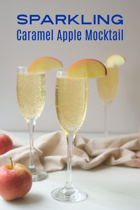 Winter Drink Recipes Non Alcoholic, Thanksgiving Kid Drinks, Sparkling Cider Drinks, Apple Mocktail, Apple Juice Cocktail, Non Alcoholic Champagne, Fall Beverages, Nonalcoholic Drinks, Easy Mocktails