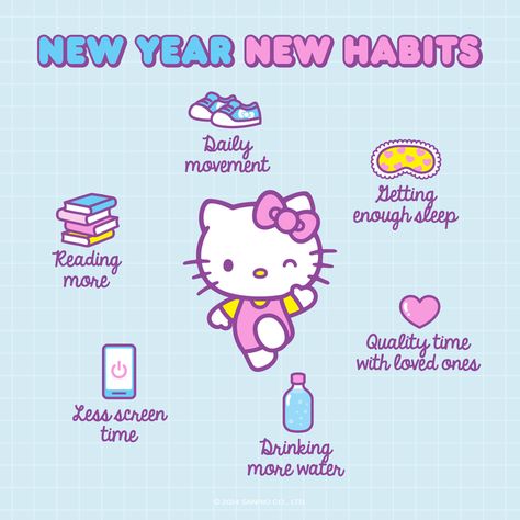 (1) Hello Kitty on X: "#WellnessWednesday: What are your new habits for 2024? ✨ Tag a bestie! https://t.co/ITRtbu8TaU" / X Night Before School, Morning Routine School, Homemade Books, Charmmy Kitty, Kawaii Clothing, New Habits, Hello Kitty Pictures, Post Instagram, Healthy Lifestyle Inspiration