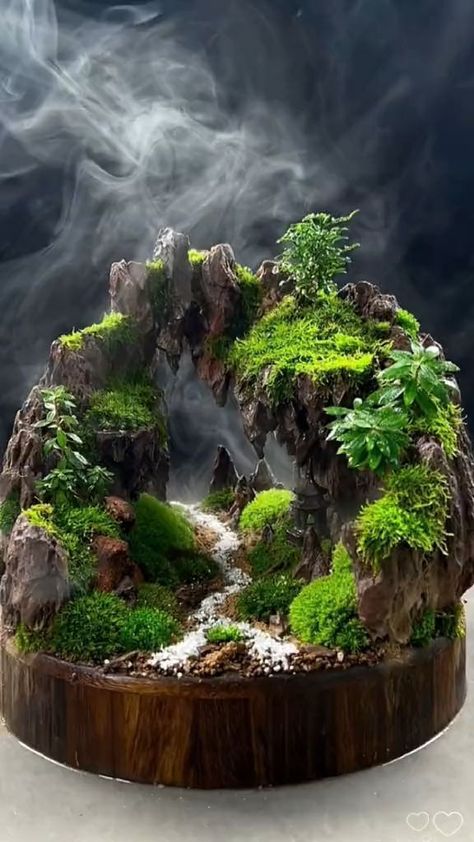 Amazing Innovation Ideas - Creative DIY Microlandscape of Moss Bonsai - Ep 09. #DIY #ideas #amazing Bonsai Landscape Ideas, Innovation Ideas, Tanaman Air, Diy Waterfall, Miniature Zen Garden, Tiny Gardens, Taman Air, Miniature Decor, Diy Succulent Terrarium