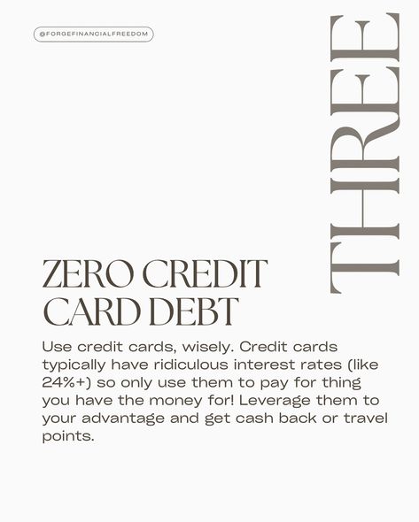 Rules to live by ⬇️ ⚡️6+ months emergency savings Having a good chunk in savings helps keep you out of debt when those inevitable life expenses pop up (hello new car transmission) Bonus tip: keep you emergency fund in a HYSA to have your money make money! ⚡️20% of income needs to be in long-term investments If you’re money is working FOR you, then you’re doing it wrong ⚡️ZERO credit card debt I use credit cards to get travel rewards and cash back, but I pay the balance off every p... Zero Credit Card Debt, Emergency Savings, Travel Points, Manifestation Board, Get Out Of Debt, Emergency Fund, Work On Yourself, Credit Card, New Cars