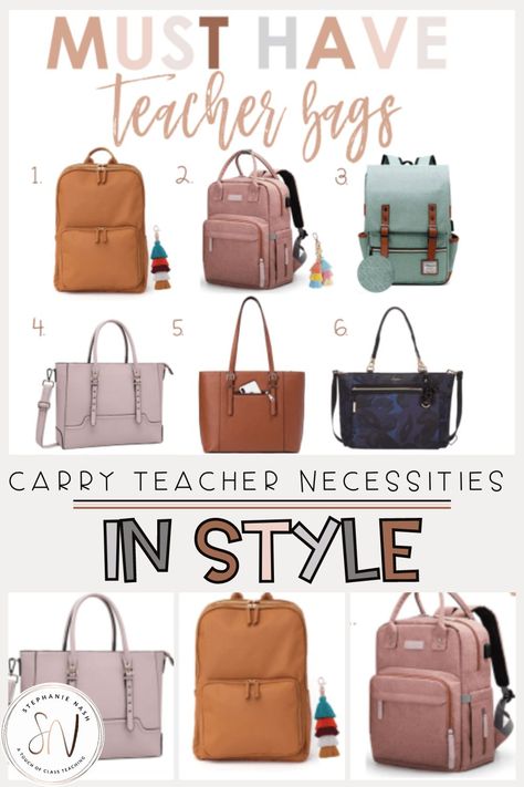 I had to give up my old teacher bag, so I began researching new bags I could use to organize my teaching supplies and papers to grade. These cute teacher backpacks and teacher purse's ended up being my favorite's! Supply Teacher Bag, Professional Work Backpack, Teacher Backpack Organization, Cute Teacher Backpack, Cute Work Bags For Women, Best Teacher Bag Totes, Women’s Backpacks, Professional Work Bags For Women, Work Bag For Women