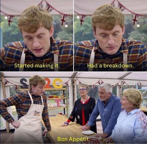 James Acaster Bake off Meme James Acaster, Reaction Photos, Writing Memes, Great British Bake Off, Bake Off, Morning Humor, Meme Template, Great British, Infp