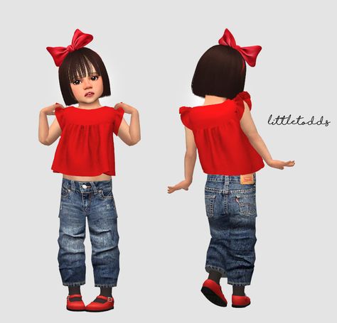 Levis Jeans for toddler. Toddler Stuff Pack required. The Sims 4 Kids, Ts4 Lookbook, Ts4 Mods, Sims 4 Cas Mods, Toddler Stuff, Toddler Jeans, Sims 4 Characters, Sims 4 Toddler, Sims 4 Mods Clothes