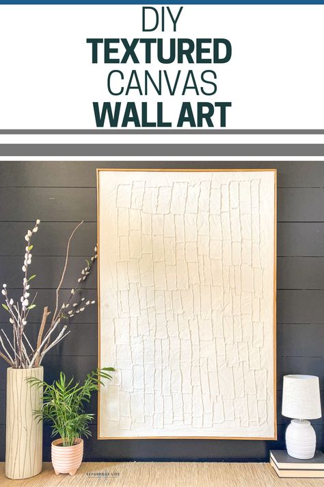 Easy How to DIY Textured Canvas Wall Art - Repurpose Life White Textured Art Diy, Repurposing Canvas Wall Art, Plaster Wall Art Diy Canvas, How To Textured Art, Diy White Canvas Art, Diy Paintings For Bedroom Wall Art, Canvas Repurpose, Repurpose Canvas Art, How To Make Textured Canvas Art