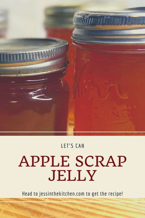 Apple Pear Jelly, Apple Peel Jelly Recipe Canning, Small Batch Apple Scrap Jelly, Apple Jelly From Scraps, Apple Scraps Jelly, Apple Scrap Jelly Recipe Canning, Apple Scrap Jelly With Pectin, Apple Scrap Recipes, What To Do With Apple Scraps