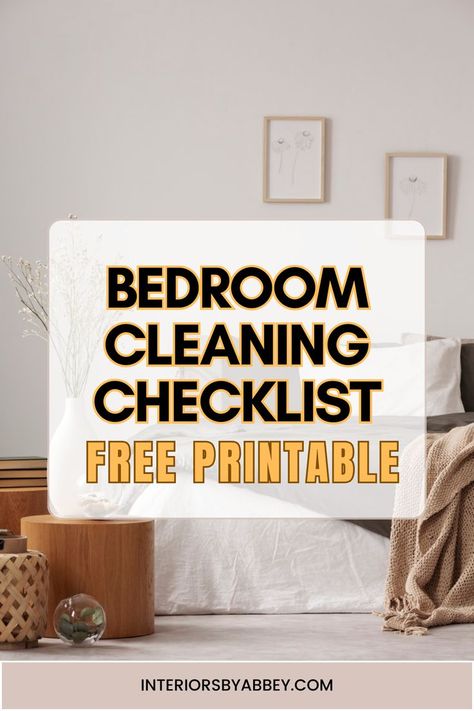 Bedroom Cleaning Checklist Free Printable Clean Your Bedroom Checklist, A Clean Bedroom, Cleaning Checklist Daily, Cleaning Your Room, Bedroom Cleaning Checklist, Bedroom Checklist, Monthly Checklist, Affordable Apartment Decor, Bedroom Cleaning