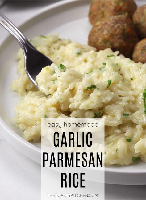 Creamy Garlic Parmesan Rice, Fall Soups And Stews, Garlic Parmesan Rice, Parmesan Rice, Parmesan Crusted Pork Chops, Rice Side Dish Recipes, Rice Side Dishes, Like Chicken, Chicken Steak