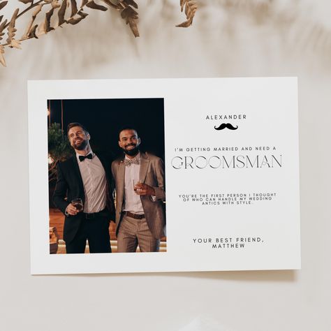 Groomsmen Proposal Card Template, Best Man Proposal Card Template Modern, Will You Be My Groomsman Will You Be My Best Man Minimalist GM02 by LoveStoryCoDesign on Etsy Will You Be My Groomsman Ideas, Be My Groomsman Ideas, Groomsmen Proposal Cards, Groomsman Ideas, Be My Best Man, Best Man Proposal, Groomsman Proposal, Be My Groomsman, Groomsmen Proposal