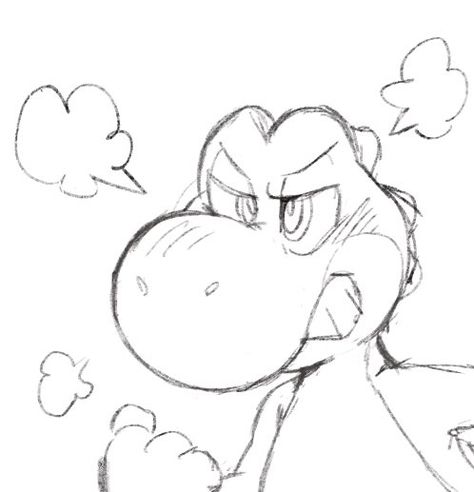 Yoshi Sketch, Yoshi Drawing, How To Draw Mario, Pencil Drawings For Beginners, Funny Drawings, Doodle Art Designs, Cute Art Styles, Super Smash Bros, Art Drawings Sketches Simple