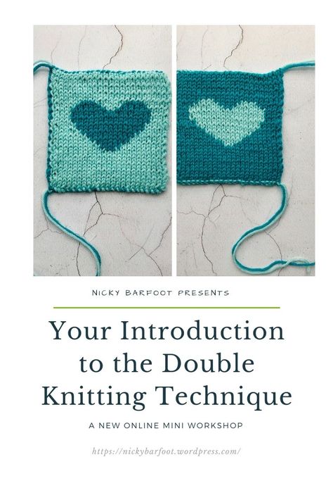 How To Double Knit Tutorials, Free Double Knitting Patterns, Double Stitch Knitting, How To Double Knit, Double Knitting Patterns Free, Double Knitting Charts, Double Sided Knitting, Double Knitting Tutorial, Mini Workshop