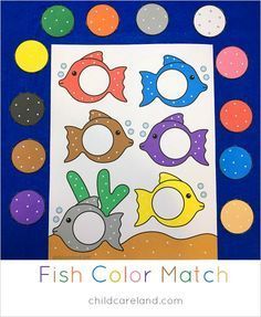 Fish Matching Game Free Printable, Preschool File Folder Games Free Printables, Color File Folder Games Free Preschool, File Folder Activities Preschool, File Folders For Preschool, Fun In The Sun Activities For Toddlers, Preschool Folder Games, Free File Folder Games For Preschool, Colour Games For Preschool