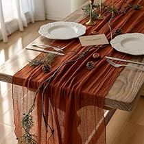 Thanksgiving Home Decorations, Fall Table Runner, Fall Table Runners, Table Flag, Fall Table, Bridal Shower Party, Cheese Cloth, Thanksgiving Table, Linen Table Runner