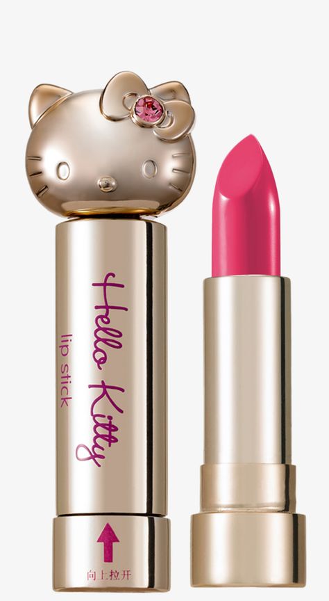 Hello Kitty Lipstick, Makeup Png, Hello Kitty Jewelry, Hello Kitty Makeup, Hello Kitty Merchandise, Hello Kitty Nails, Makeup Items, Luxury Makeup, Glossy Lips