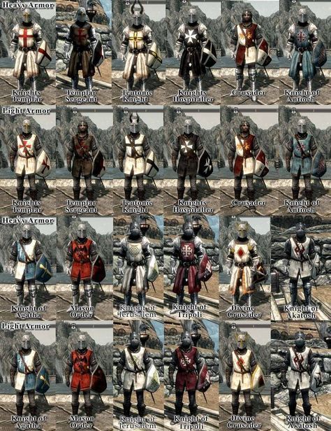 Adds Crusader, Knights Templar, Knights Hospitallers, Teutonic Knights, Principality of Antioch, Knights of Agatha and Mason Order Vanguard inspired Armors Chivalry Medieval Warfare, Knight Orders, Medieval Warfare, Knights Hospitaller, Knight Templar, Crusader Knight, Historical Warriors, Medieval Ages, Knight Armor