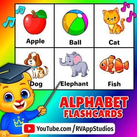 Rhymes Video, Babies First Words, Animal Alphabet Letters, Alphabet For Toddlers, Flashcards For Toddlers, Letter Flashcards, Abc Flashcards, Alphabet Songs, Abc Printables