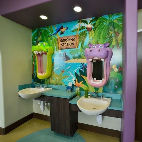 Pediatric Dentist Office Design Pediatric Dentistry Office, Pediatric Dental Office Decor, Kids Dental Office, Pediatric Dental Office Design, Pediatric Office Decor, Childcare Facility, Pediatrician Office, Steam Lab, Dentist Office Design