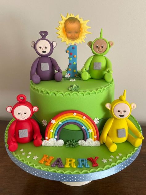 Teletubbies 2nd Birthday, Teletubbies 1st Birthday Party Ideas, Teletubbies First Birthday Party, Teletubbies Birthday Party, Teletubbies Birthday, Teletubbies Cake, Second Birthday Cakes, Baby First Birthday Cake, Disney Birthday Cakes