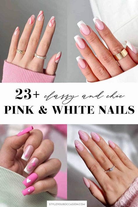 Looking for simple and chic ideas for pink and white nails? You’ll love this list of classic ombre pink and white nails or pink and white French tips, and other unique designs with glitter and cute nail art. There’s acrylic and natural short nails, as well as coffin, almond, and square. These white and pink nails are perfect for spring, summer, fall, and winter! Ombre Pink And White Nails, Pink And White French Tip Nails, Pink White Acrylic Nails, Nails Ombre French, White And Pink Nails, Pink And White Nail Designs, Natural Short Nails, Pink And White French, Ombre French Tips