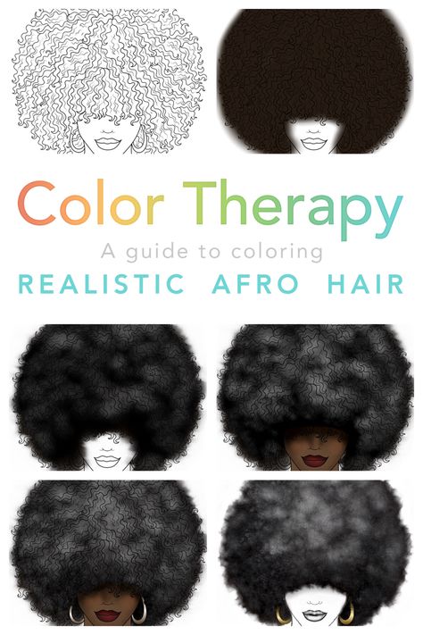 Check out our newest video tutorial on Youtube to learn how to create realistic afro hair with #ColorTherapyApp 🎦Click the image to watch the complete video on YouTube, created by by the wonderful artist Rachel Reinert ❤️ Subscribe to our YouTube channel to get free video coloring tutorials every week: http://www.youtube.com/c/ColorTherapy Realistic Afro Drawing, Painting Afro Hair Tutorial, How To Shade Afro Hair, Painting Afro Hair, How To Paint Afro Hair, Painted Curly Hair, How To Paint Black Hair, Drawing Afro Hair, How To Draw Afro Hair