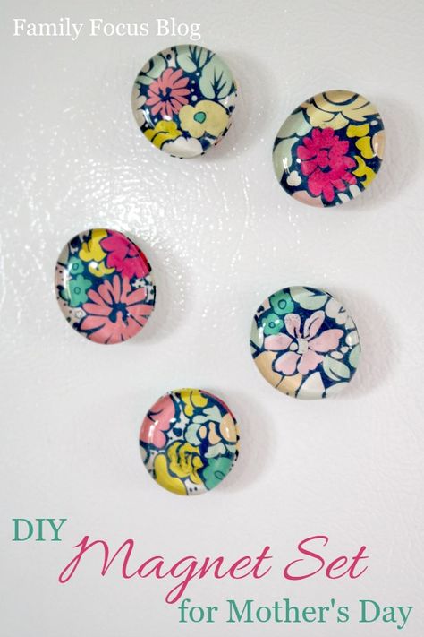 DIY Magnet Set for Mother's Day - Family Focus Blog - Make a beautiful set of decorative magnets for Mom for Mother's Day - Glass Gem Magnet Set Magnets Diy, Magnet Diy, Decorative Magnets, Diy Magnets, Glass Magnets, Magnet Crafts, Mothers Day Crafts For Kids, Diy Mothers Day Gifts, Cadeau Diy