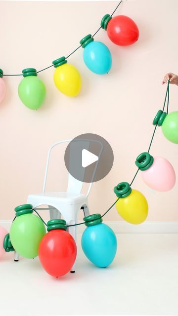 Lilly Roman on Instagram: "Large Balloon Christmas lights… because why not?! 🥰🎄❤️" Balloon String Lights, Balloon And Solo Cup Christmas Lights, Christmas Balloon Game, Giant String Of Christmas Lights, Balloon Lights Christmas, Balloon Christmas Lights Diy, Balloon Christmas Decorations, Christmas Balloon Ideas, Christmas Light Balloons