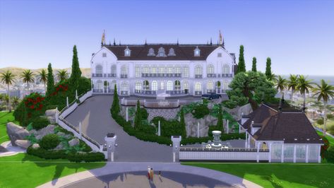 Sims 4 64x64, Millionaire Mansion, Big Mansions, Big Pools, Modern Colonial, Sims 4 House Design, Rich And Famous, Casas The Sims 4, Sims 4 Downloads