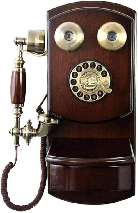 Amazon.com : Retro landline- Corded Phones Wall-Mounted Vintage Phone/Retro Telephone with Wood and Metal Body, Phones Creative European-Style Old Rotary Fixed Telephone for Home Hotel (Size : 18X24X45CM) : Office Products Antique Style Home, Home Telephone, Corded Phones, Retro Telephone, Antique Telephone, Wall Phone, Vintage Phone, Rotary Phone, Retro Phone