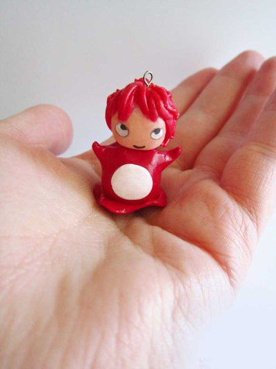 Ponyo Clay Charm, Ponyo Clay Art, Ponyo Clay, Clay Reference, Anime Charms, Mushroom Crafts, Clay Pendants, Sculpture Art Clay, Creative Bookmarks