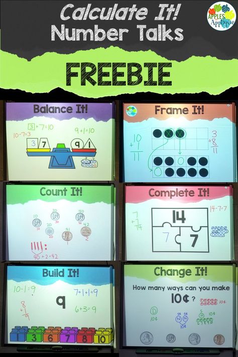 Number talks engage students in higher order thinking and reasoning, plus they are highly engaging for kids! Grab this freebie to try 2 slides each of 12 different types of number talks in your classroom--that's 24 number talks for FREE! 2nd Grade Number Talks, Number Talks First Grade Free, Math Talks First Grade, Number Talks Second Grade, Building Thinking Classrooms In Mathematics, Number Talks First Grade, Number Talks Third Grade, Kindergarten Number Talks, Number Talks Kindergarten