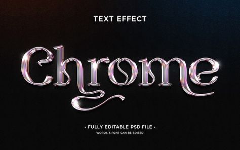 Chrome Typography, Chrome Text, Alphabet Typography, Typography Alphabet, Word Fonts, Letters Alphabet, Text Effect, Level 3, Alphabet Letters