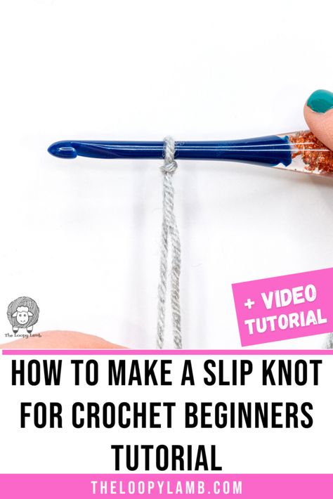 How to Make a Slip Knot For Crochet Beginners Crochet Beginners, Types Of Knots, Slip Knot, Yarn Tail, Crochet Stitches Tutorial, Yarn Ball, Sliding Knot, Fiber Arts, Crochet Techniques