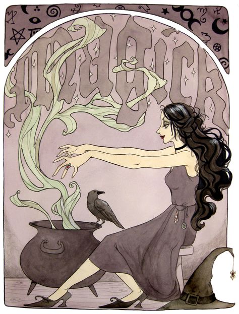 Magick by Mary-Anne Leslie Pagan Art, Vintage Witch, Season Of The Witch, Witch Art, Wow Art, Witch Aesthetic, Witchy Woman, Witchy Vibes, Coven