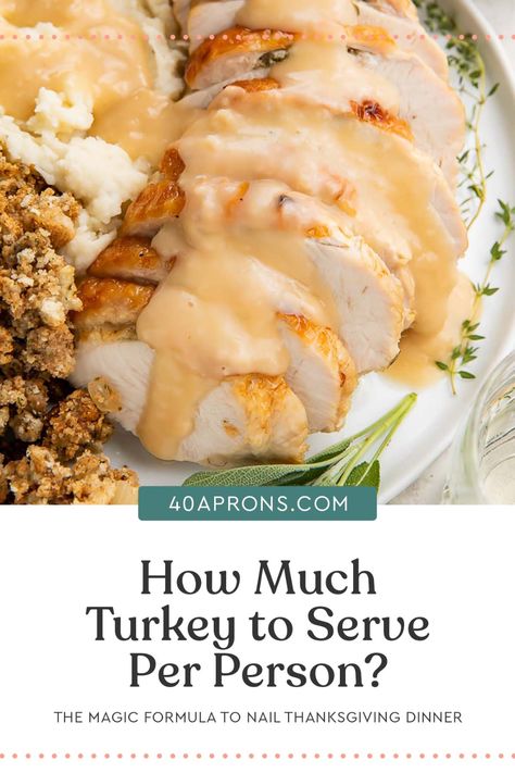 Though the sides are really the stars of a Thanksgiving meal, the table isn't complete without a quintessential Thanksgiving turkey. Figuring out just how much turkey you'll need per person is pretty important, especially if you're feeding a lot of people or just hoping for leftovers. With this simple formula, you'll never have to debate which turkey to buy ever again! How Much Turkey For Thanksgiving, What Size Turkey For 10 People, How Many Pounds Of Turkey Per Person, How Much Turkey Per Person, Turkey Per Person, 20 Lb Turkey, How Much Turkey, Turkey Tortilla Soup, Turkey Rolls