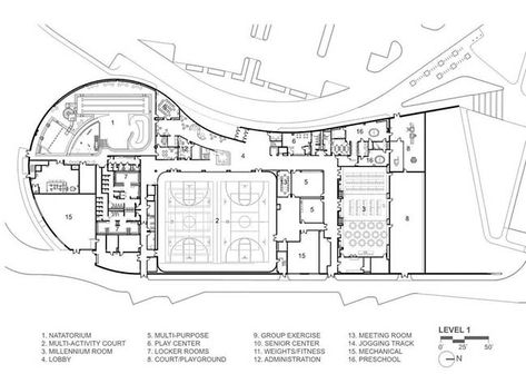 Maryland Heights Community Recreation Center by Cannon Design Church Building Plans, Gym Architecture, Gym Center, Gym Plan, Spa Room Decor, Retail Store Interior Design, Urban Design Plan, Retail Store Interior, Commercial Complex