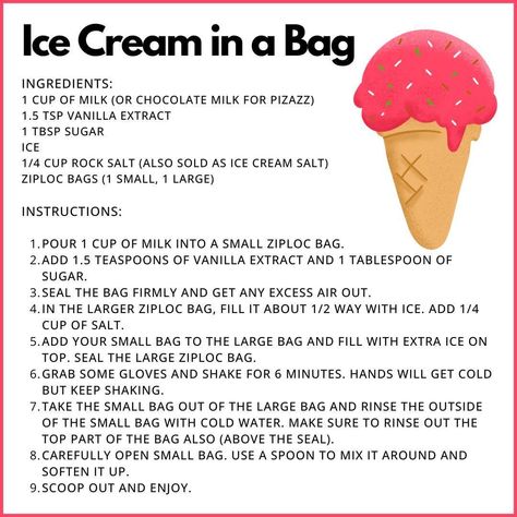 Quick & Easy: Make Delicious Ice Cream in a Bag in Just 15 Minutes! - Mental Scoop Homemade Ice Cream Recipes In A Bag, Ice Cream In A Bag Recipe, How To Make Ice Cream In A Bag, Homemade Ice Cream In A Bag, Ice Cream In A Bag, Ice Cream Salt, Icecream In A Bag, Recipe Book Diy, Making Homemade Ice Cream