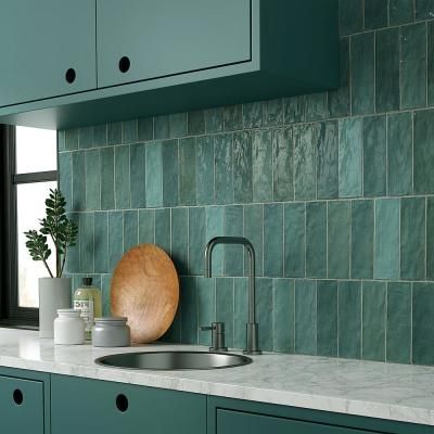 Flip Kitchen, Kitchen Backslash, Aqua Tiles, Bar Tile, Metro White, Aqua Decor, Turquoise Tile, Kitchen Plan, Kitchen Blue