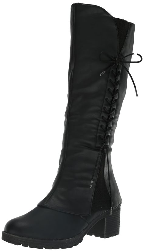 PRICES MAY VARY. Half Sizes Available Stretch in Calf Muk Luxe Lining Multiple color options available Slim Fit Thigh High Boots, Elven Boots Women, Black Leather Boots Aesthetic, Working Boots For Women, Diner Makeup, Black Boots No Heel, Victorian Boots Women, Women’s Boots, Goth Office Fashion