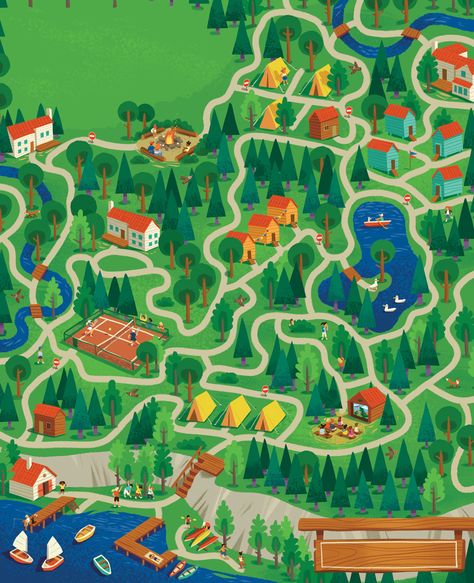 Forest Map Illustration, Maze Game Design, Isometric Map Illustration, Maze Illustration, Map Art Illustration, Maps Illustration Design, Maze Drawing, Forest Map, Game Map